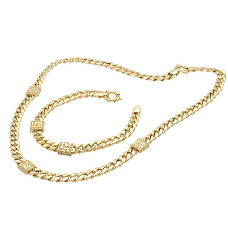 14 Karat Gold Miami Cuban Maze Set