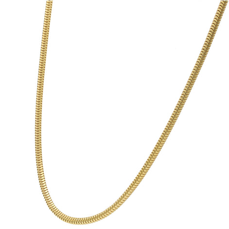 10 karat Gold Plain Round Snake Link Necklace