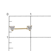 Barbell straight barbell piercing on a grid to check the size