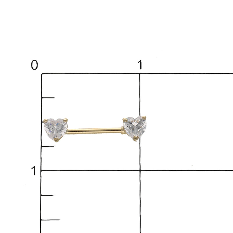 Barbell straight barbell piercing on a grid to check the size