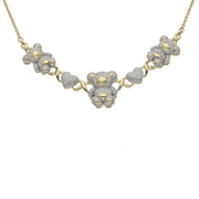Natural Diamond Teddy Bears Neckalce