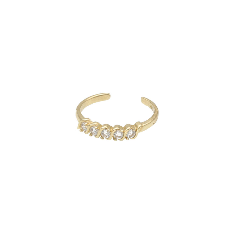 14K Gold & CZ Toe Ring