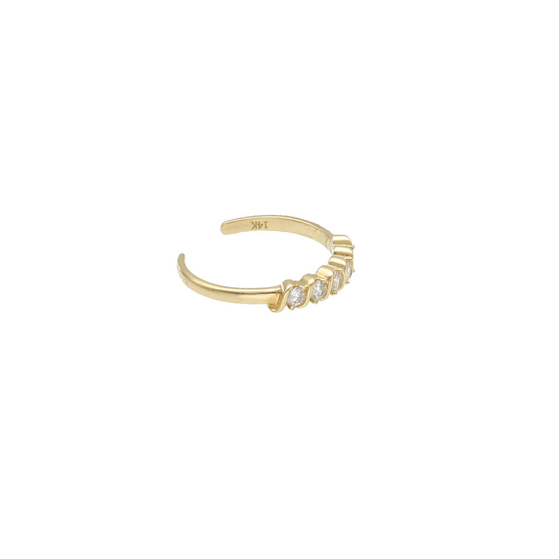 14K Gold & CZ Toe Ring