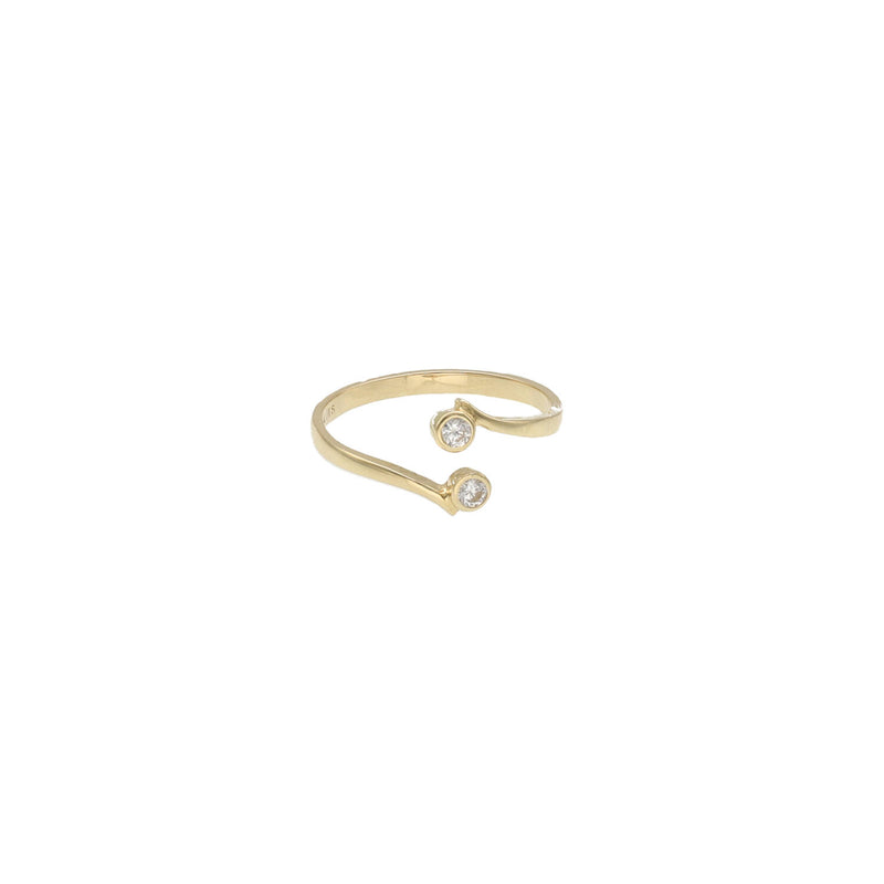14 Karat Gold Wrap around Double cz Toe Ring