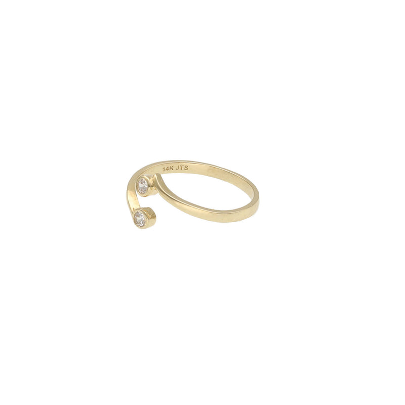 14 Karat Gold Wrap around Double cz Toe Ring