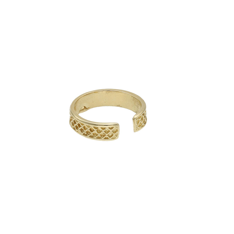 10K Gold Honeycomb Toe Ring