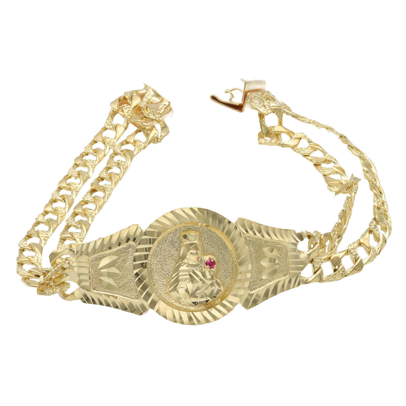  10k Real Gold Valentino bracelet with Sta Barbara tag in the center, and with a secure clasp lock.