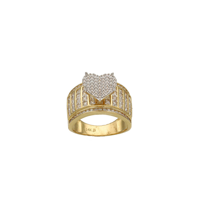 14 Karat Gold & cz Engagement Heart Ring