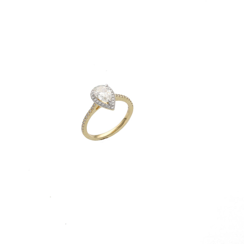 14 Karat Gold Pear Engagement Ring
