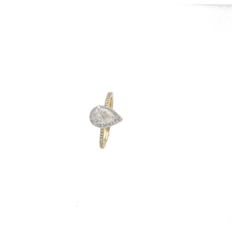 14 Karat Gold Pear Engagement Ring