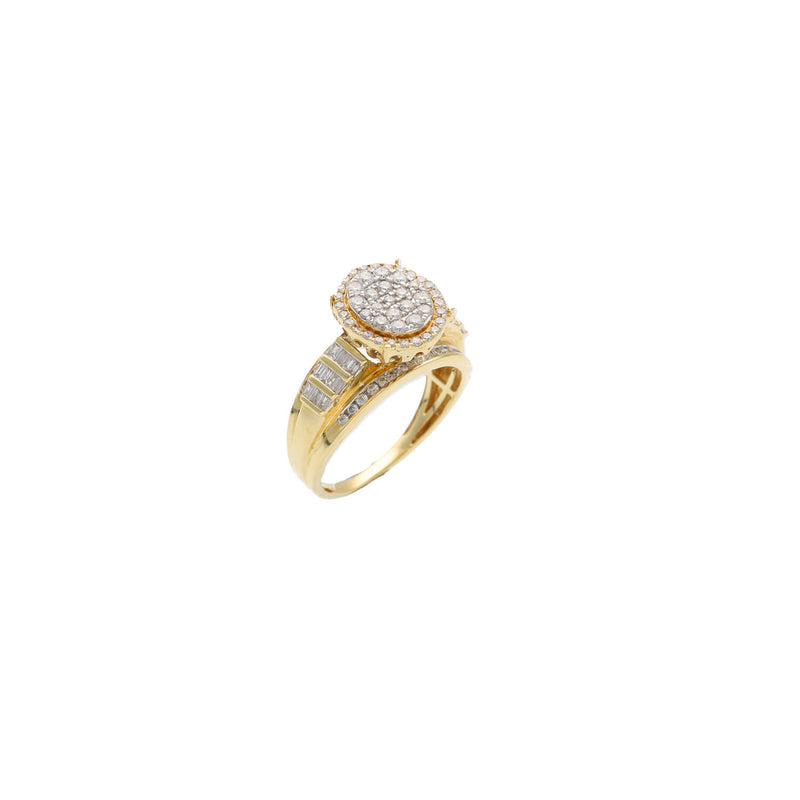 14 Karat Gold Diamond Round Cluster Ring