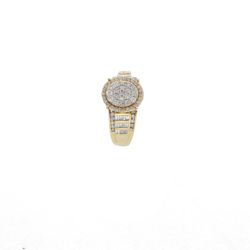 14 Karat Gold Diamond Round Cluster Ring
