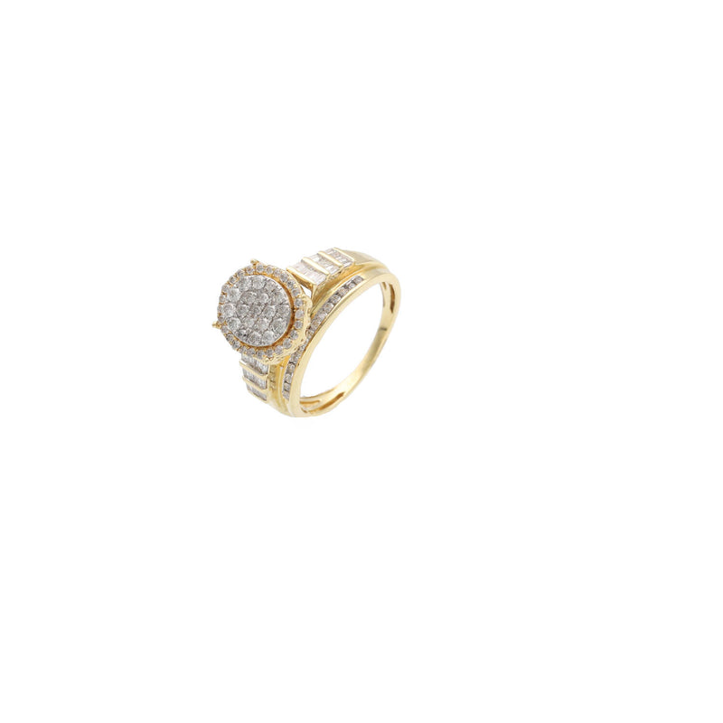 14 Karat Gold Diamond Round Cluster Ring