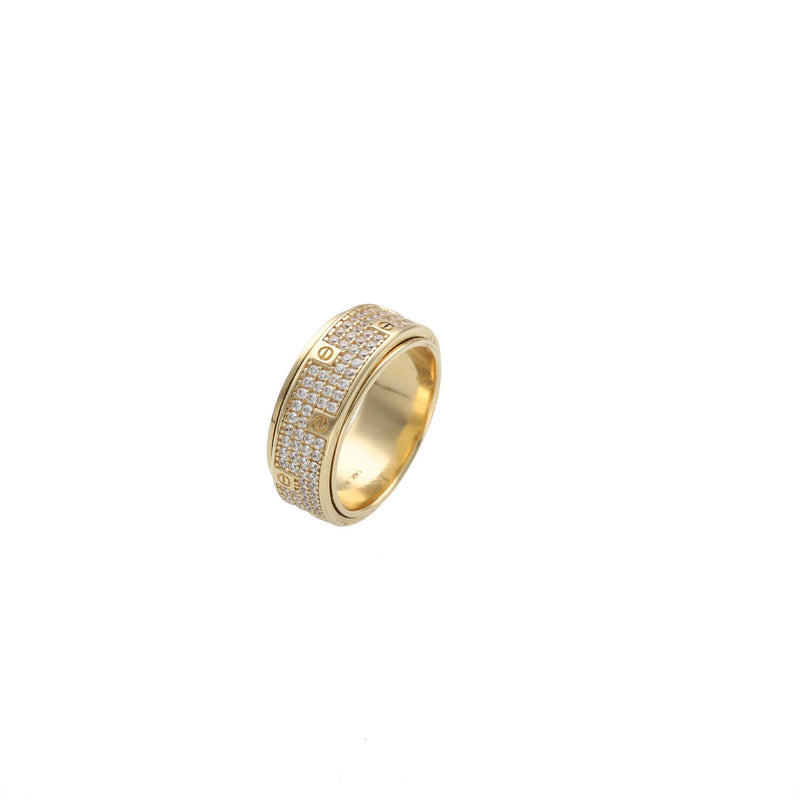 14 Karat Gold Flat Screw Head Spinning Band Ring