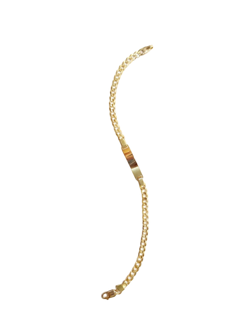 10K Solid Gold Cuban Link Baby ID Bracelet - 3mm (6")