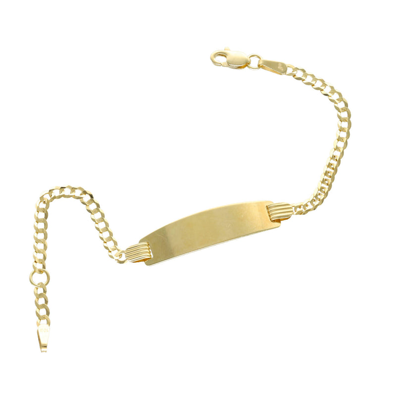 14 Karat Gold Italian Curb ID Children Bracelet
