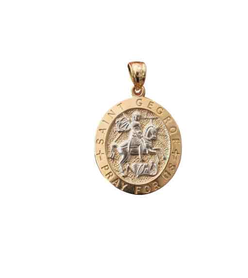 10 Karat Gold Saint George TwoTone Medal W:1.9