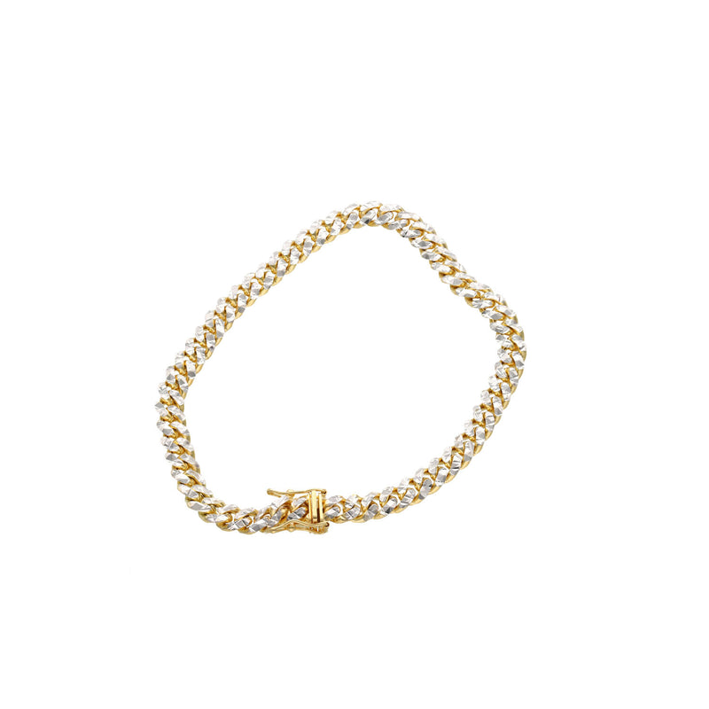 14 Karat Gold Diamond Cut Pave Miami Cuban Link Bracelet