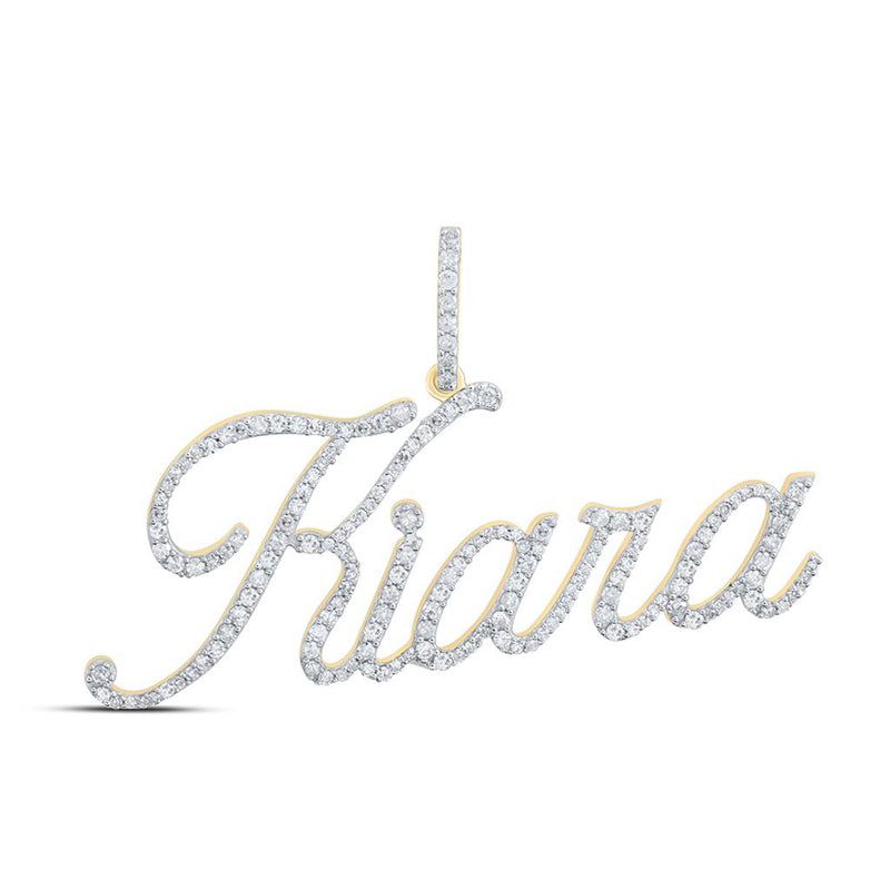 10K Yellow Gold Diamond 5 Letter Name Pendant 7/8 CTTW