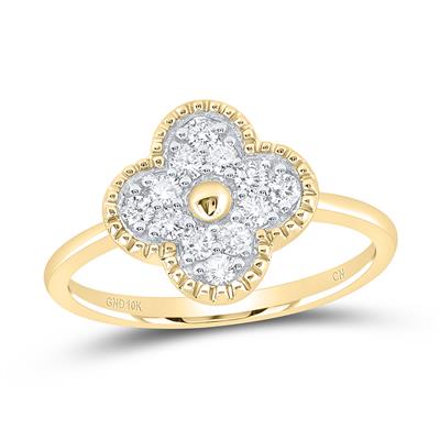 Real Gold Clover Natural Diamonds Set