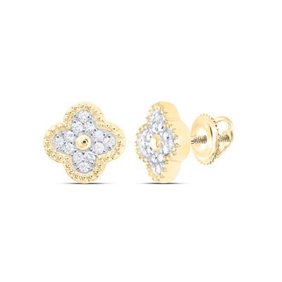Real Gold Clover Natural Diamonds Set