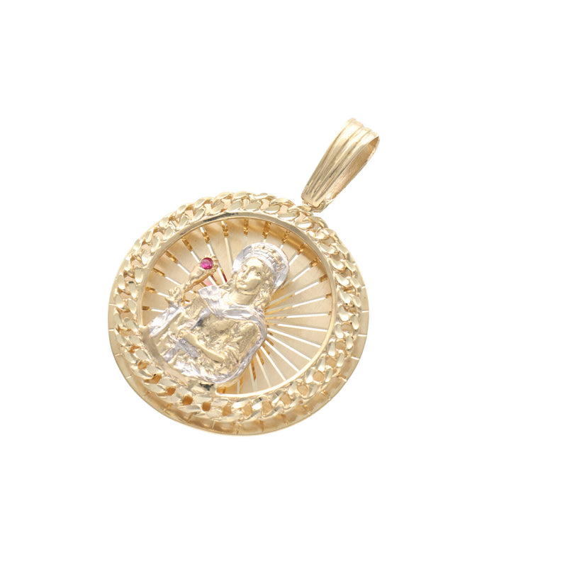 10 Karat Gold Cuban Diamond Cut Santa Barbara Medal