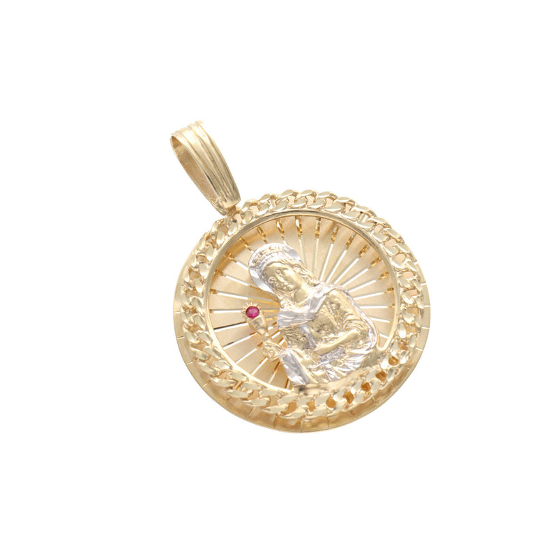 10 Karat Gold Cuban Diamond Cut Santa Barbara Medal