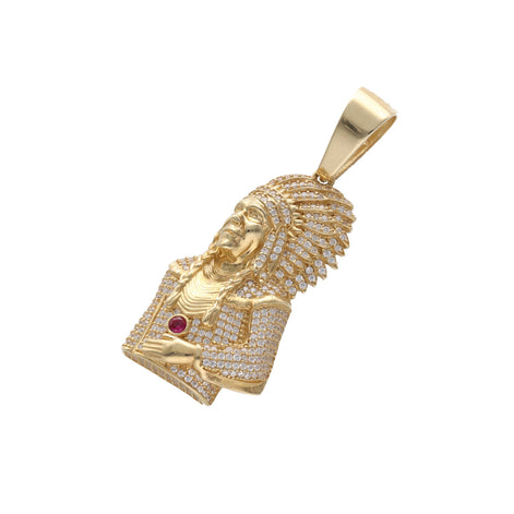 14 Karat Gold Cz Indian Charm