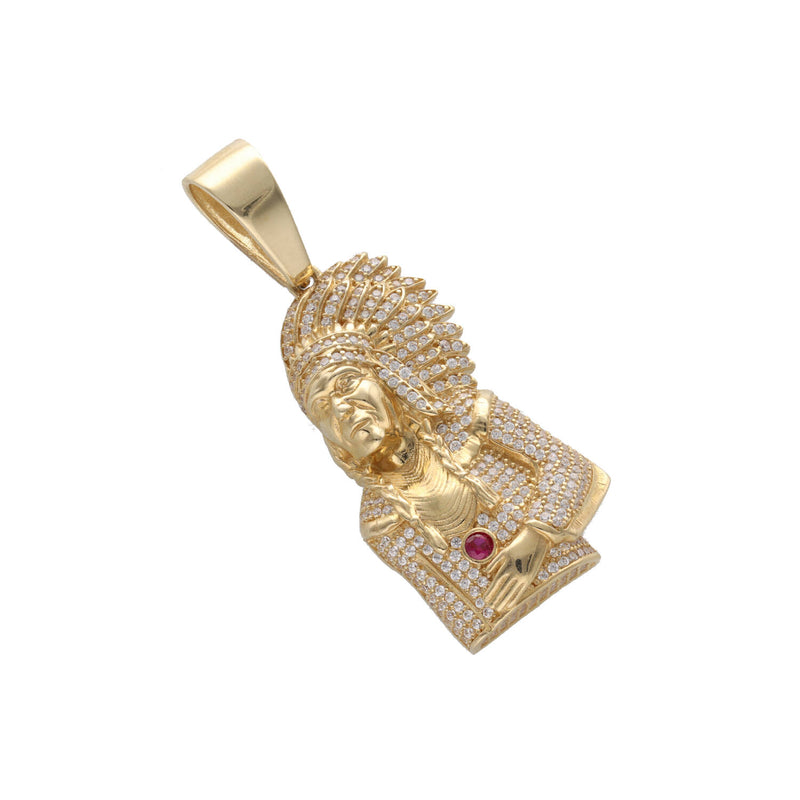 14 Karat Gold Cz Indian Charm