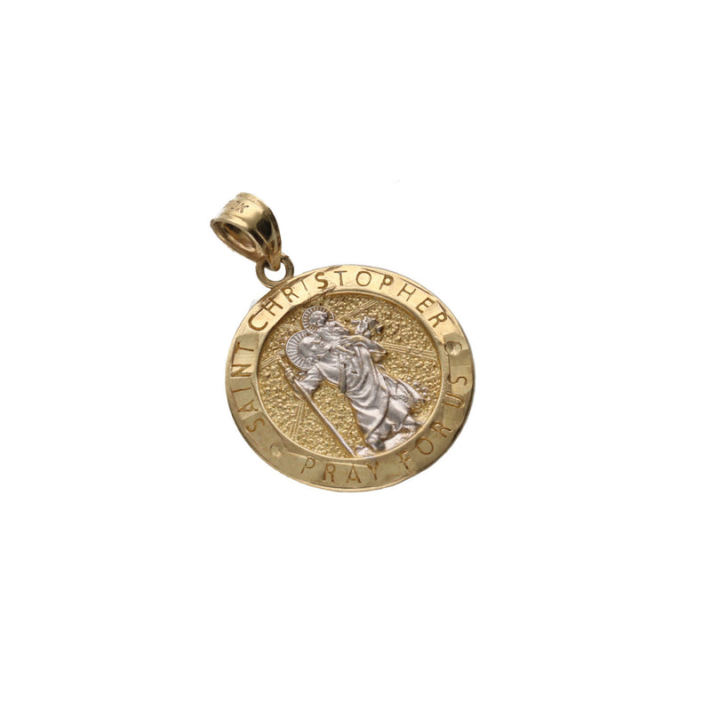 10 Karat Gold Two Tone St. Christopher Medal