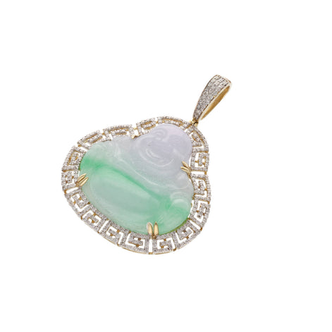 Gold Diamond Jade Buddha Charm