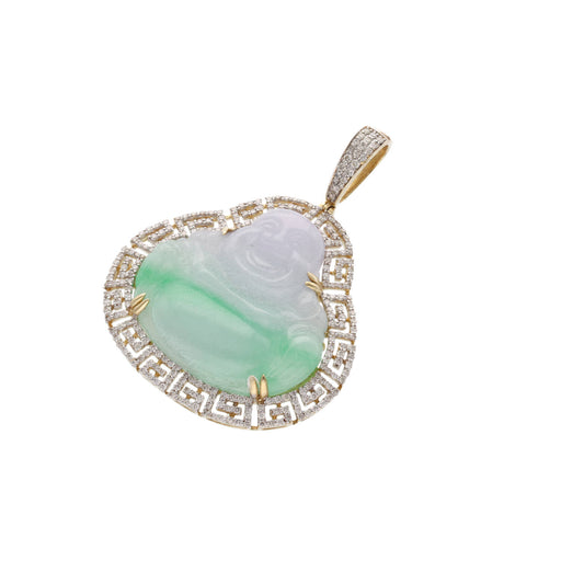 Gold Diamond Jade Buddha Charm