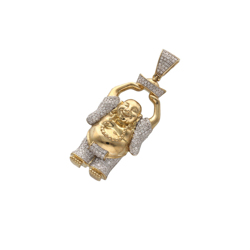 10 Karat Gold 1.00 Ctw Diamond Buddha Charm