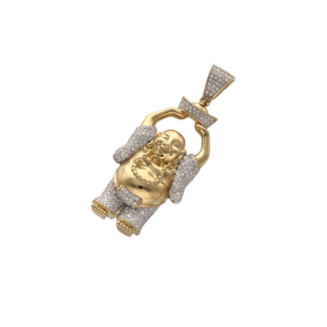 10 Karat Gold 1.00 Ctw Diamond Buddha Charm