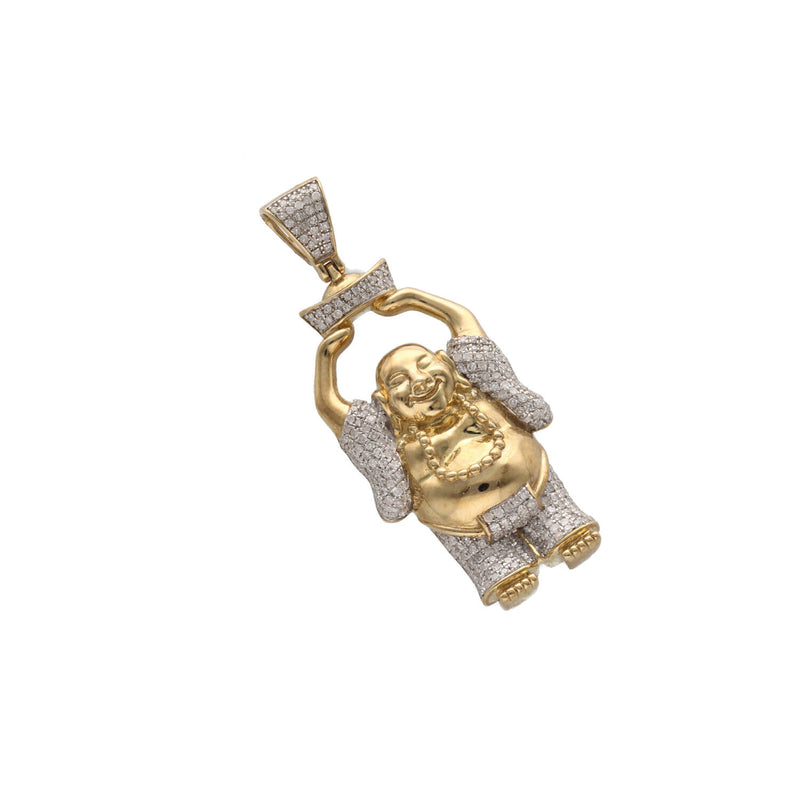 10 Karat Gold 1.00 Ctw Diamond Buddha Charm
