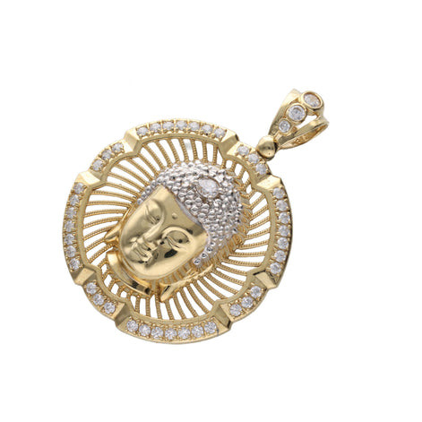 10 Karat Gold & Cz India Buddha Medal Charm