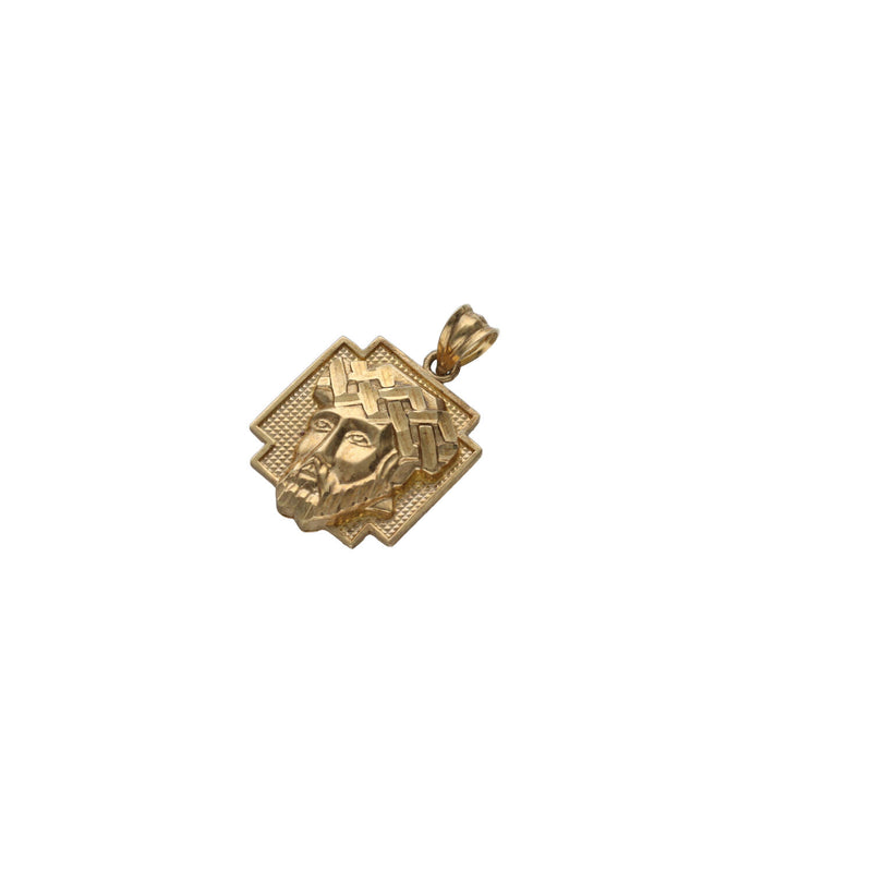 10 Karat Gold Textured Jesus Face Charm