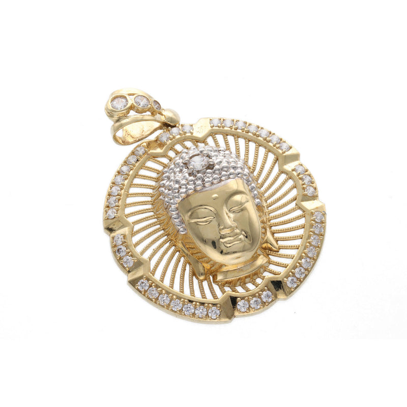 10 Karat Gold & Cz India Buddha Medal Charm