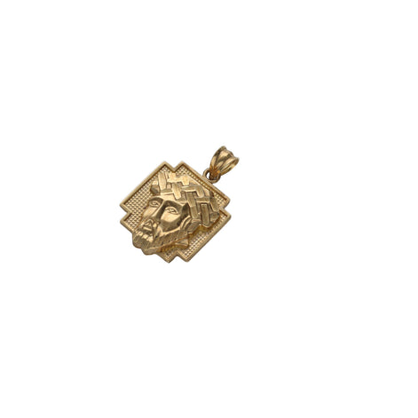 10 Karat Gold Textured Jesus Face Charm