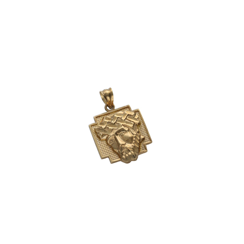 10 Karat Gold Textured Jesus Face Charm