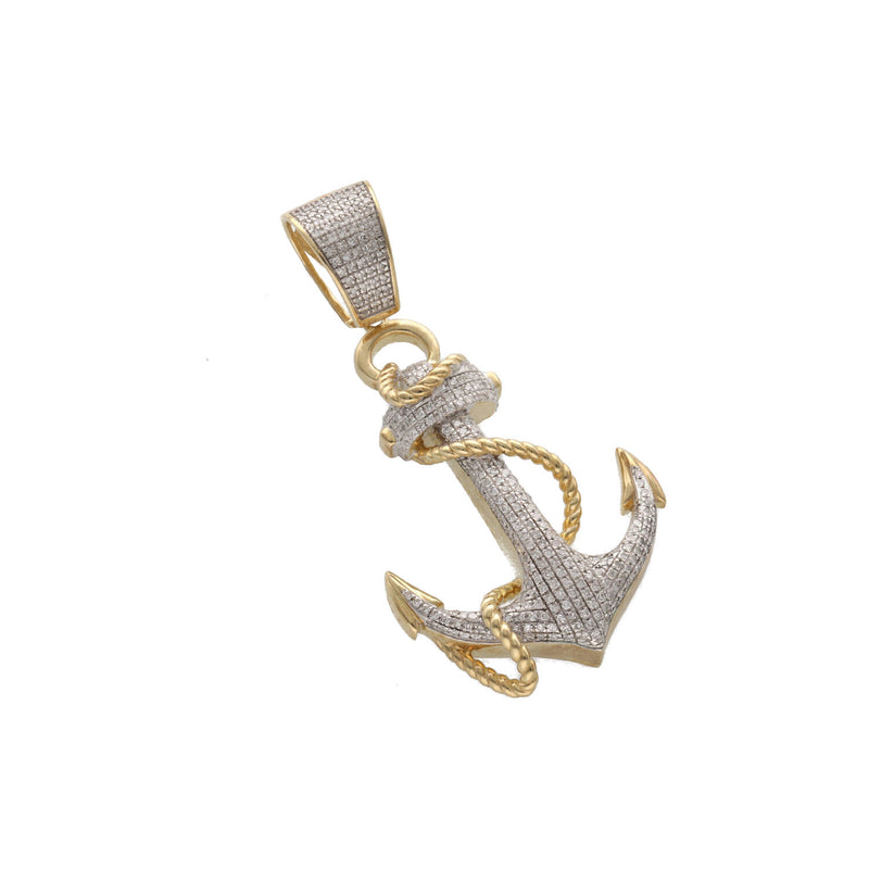 10 Karat Gold 0.78 ctw Diamond Anchor Charm