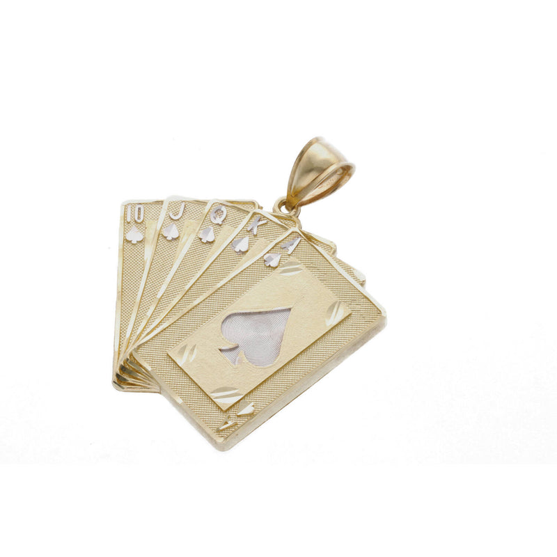 10 Karat Gold Two Tone Cards Charm