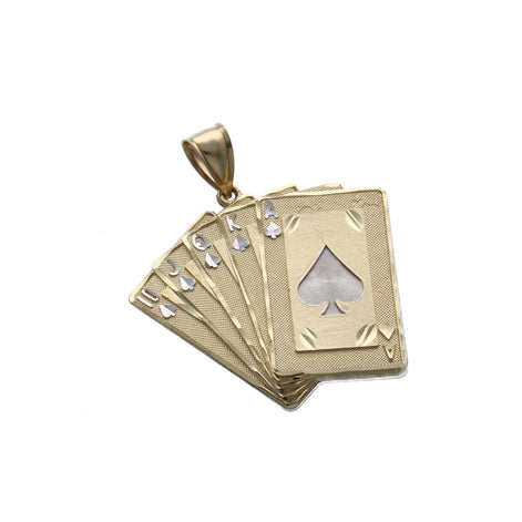 10 Karat Gold Two Tone Cards Charm