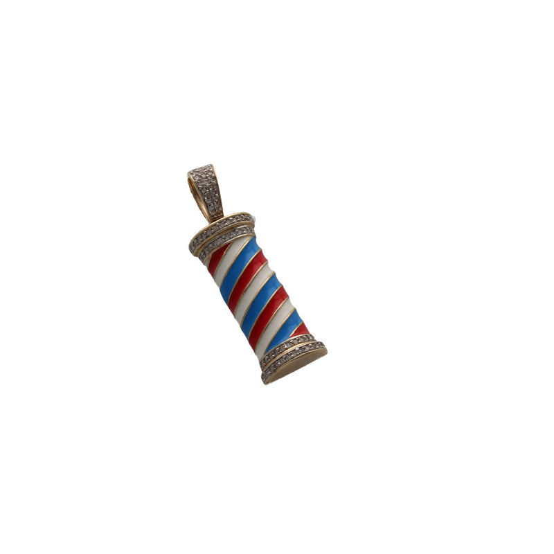 10 Karat Gold 0.35 ctw Diamond Barber Pole Charm