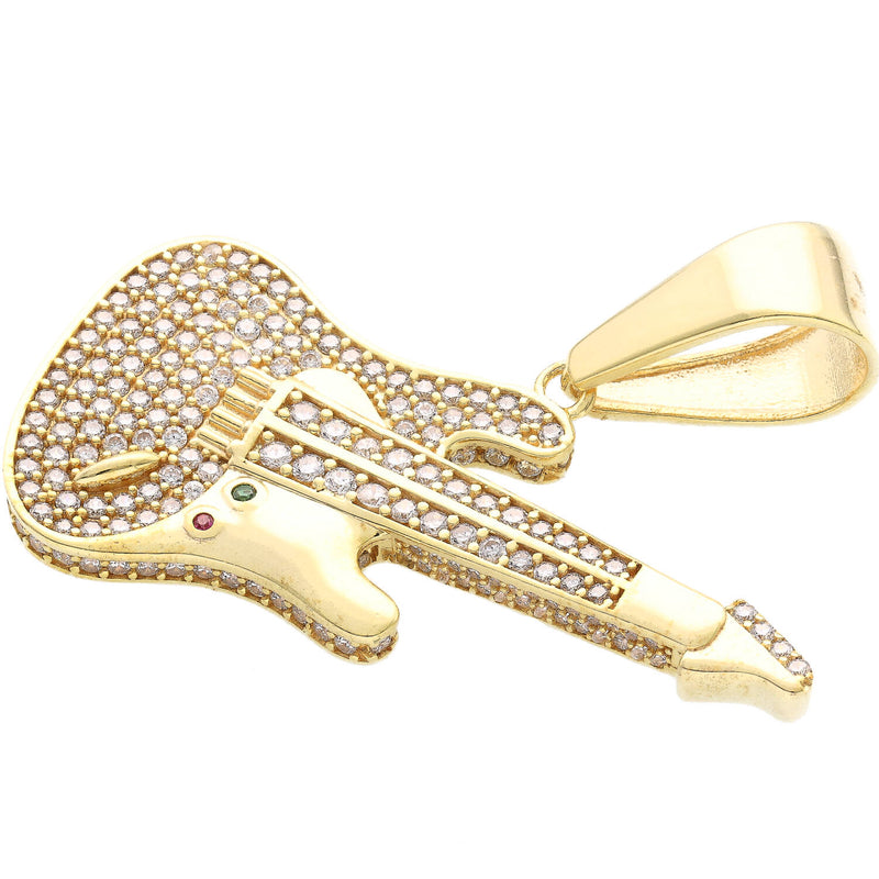 10 Karat Gold Cz Guitar Charm