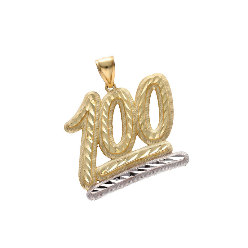 10 Karat Gold "100" charm Two Tone Charm