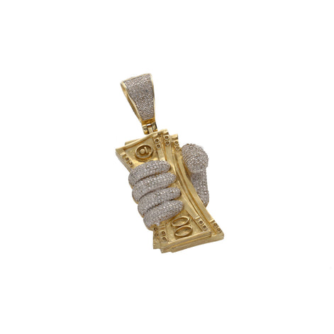 10K Gold 0.65ctw Diamond Money Fist Charm