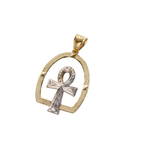 10 karat Gold  Egyptian House Cross Charm