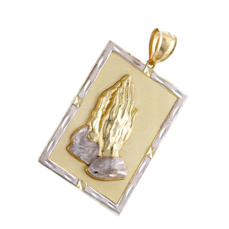 Gold Two tone Prayer Hands Charm