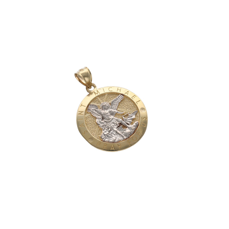 14 Karat Gold Two Tone St. Michael "Pray For us" Medal